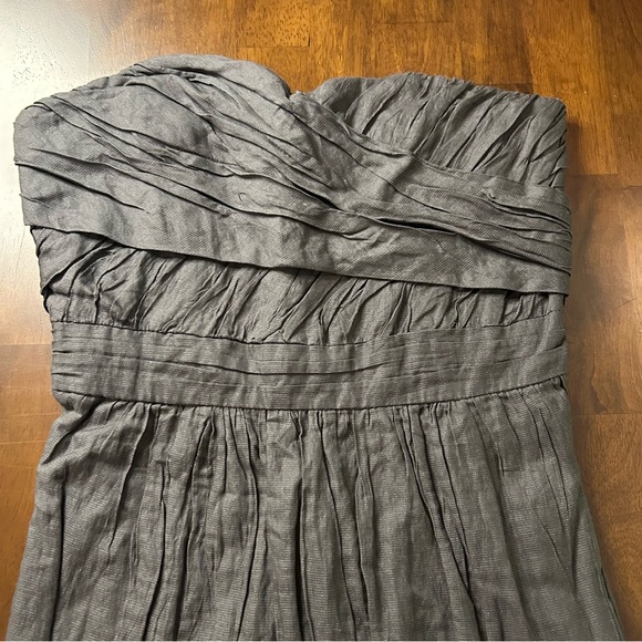 NWT J. Crew Strapless Crinkle Cotton Dress Taryn Dress in Dark Gray Size 0 - Picture 4 of 12
